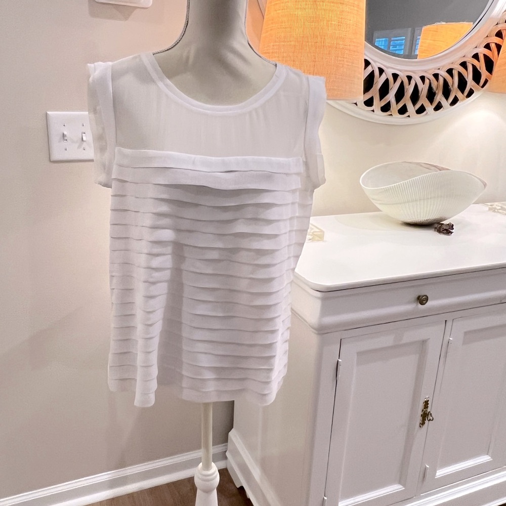 Milano White Ruffled Blouse with Sleeves